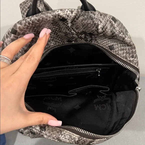 MCM Snake Print Backpack